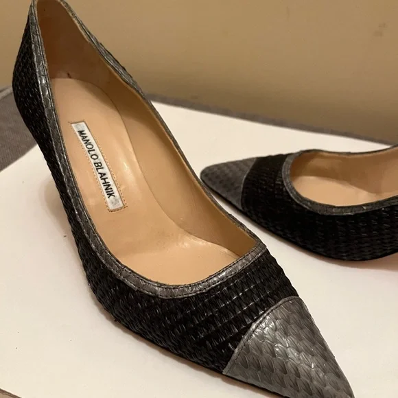 manolo blahnik kitten heel shoes size 8 - Picture 4 of 8